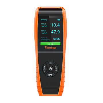 Temtop LKC-1000S+ 2nd Air Quality Monitor for PM2.5 PM10 HCHO AQI Particles VOCs Humidity Temperature, Date Dxport